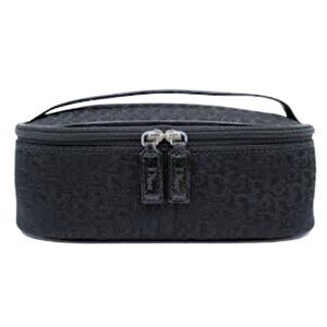 Dior Oblique canvas toiletry cosmetic travel case double zip EUC